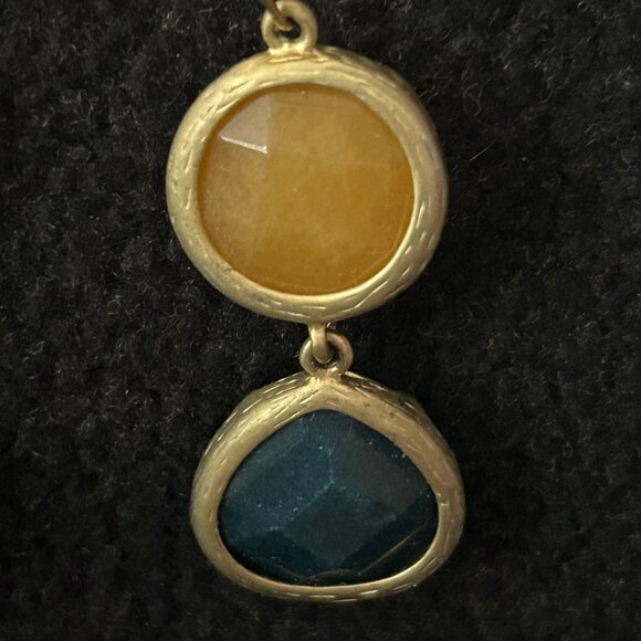 Anthropologie Yellow and Blue Stone Earrings - Picture 2 of 4